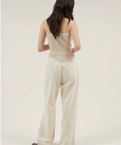 LA PEAU DE GEM(ラポドゥジェム)の「【LA PEAU DE GEM】sheer combi halter neck tops/シアーコンビホルターネックトップス(キャミソール・レディース・ブラック/アイボリー/ブルー・FREE)」の9枚目の写真