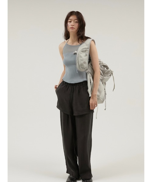 LA PEAU DE GEM(ラポドゥジェム)の「【LA PEAU DE GEM】sheer combi halter neck tops/シアーコンビホルターネックトップス(キャミソール・レディース・ブラック/アイボリー/ブルー・FREE)」の14枚目の写真