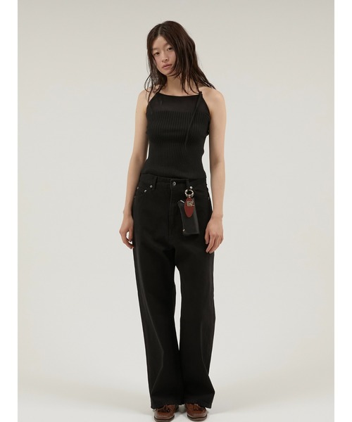 LA PEAU DE GEM(ラポドゥジェム)の「【LA PEAU DE GEM】sheer combi halter neck tops/シアーコンビホルターネックトップス(キャミソール・レディース・ブラック/アイボリー/ブルー・FREE)」の20枚目の写真