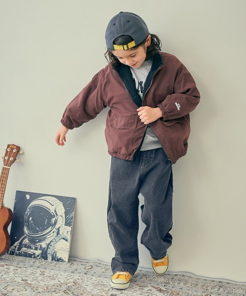 devirock(デビロック)の「洗える ボア×タフタ リバーシブルブルゾン(ブルゾン・キッズ・ブルー系その他2/ブラック系その他/ブラウン系その他/ブルー系その他/グリーン系その他/グレー系その他・100cm/110cm/120cm/130cm/140cm/150cm/160cm)」の12枚目の写真