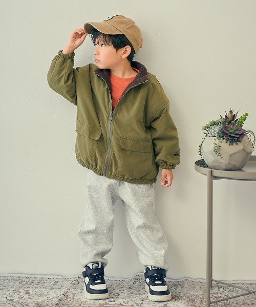 devirock(デビロック)の「洗える ボア×タフタ リバーシブルブルゾン(ブルゾン・キッズ・ブルー系その他2/ブラック系その他/ブラウン系その他/ブルー系その他/グリーン系その他/グレー系その他・100cm/110cm/120cm/130cm/140cm/150cm/160cm)」の16枚目の写真