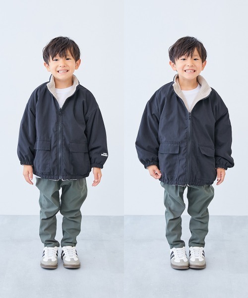 devirock(デビロック)の「洗える ボア×タフタ リバーシブルブルゾン(ブルゾン・キッズ・ブルー系その他2/ブラック系その他/ブラウン系その他/ブルー系その他/グリーン系その他/グレー系その他・100cm/110cm/120cm/130cm/140cm/150cm/160cm)」の18枚目の写真