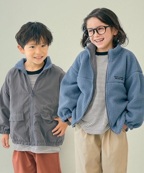 devirock(デビロック)の「洗える ボア×タフタ リバーシブルブルゾン(ブルゾン・キッズ・ブルー系その他2/ブラック系その他/ブラウン系その他/ブルー系その他/グリーン系その他/グレー系その他・100cm/110cm/120cm/130cm/140cm/150cm/160cm)」の19枚目の写真