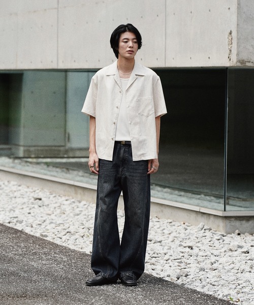 WYM LIDNM(ウィム バイ リドム)の「DRAPE LINEN H/S SHIRT(シャツ/ブラウス・メンズ・キナリ・S/M/L)」の21枚目の写真