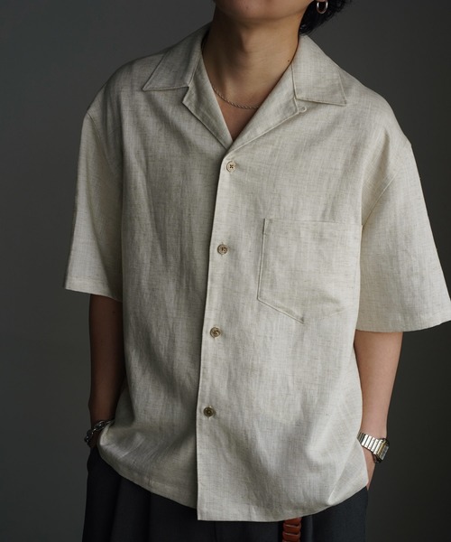 WYM LIDNM(ウィム バイ リドム)の「DRAPE LINEN H/S SHIRT(シャツ/ブラウス・メンズ・キナリ・S/M/L)」の8枚目の写真