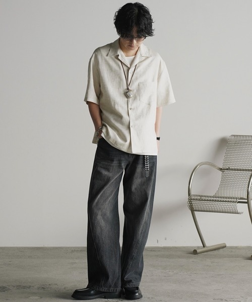 WYM LIDNM（ウィム バイ リドム）の「DRAPE LINEN H/S SHIRT（シャツ/ブラウス・メンズ・キナリ・S/M/L）」の7枚目の写真
