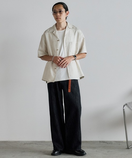 WYM LIDNM(ウィム バイ リドム)の「DRAPE LINEN H/S SHIRT(シャツ/ブラウス・メンズ・キナリ・S/M/L)」の20枚目の写真