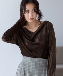 VIS | クラッシュベロアドレープトップス(Tシャツ/カットソー)