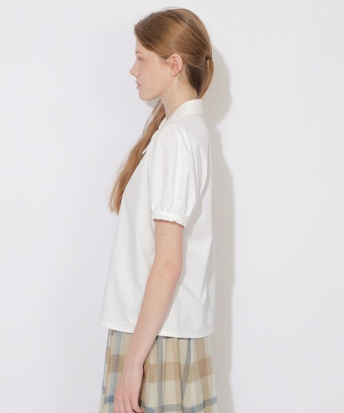 CB CRESTBRIDGE(シービークレストブリッジ)の「【Quiet checkシリーズ】ポロトップス(ポロシャツ・レディース・ダークネイビー/オフホワイト/パープル・M)」の5枚目の写真