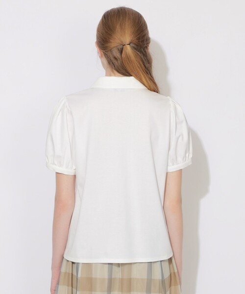 CB CRESTBRIDGE(シービークレストブリッジ)の「【Quiet checkシリーズ】ポロトップス(ポロシャツ・レディース・ダークネイビー/オフホワイト/パープル・M)」の6枚目の写真