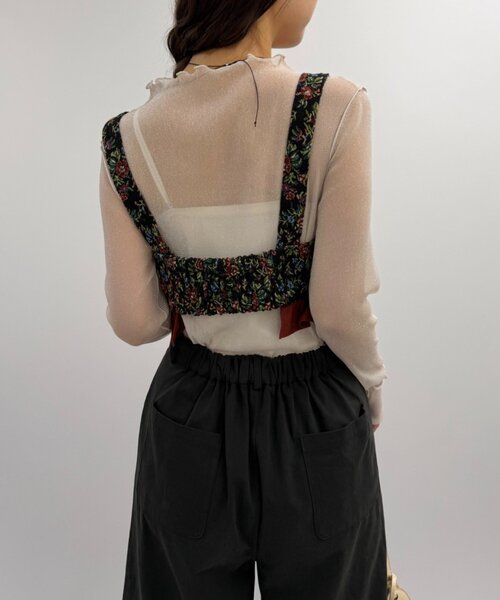 w closet(ダブルクローゼット)の「【セットアップ対応】ゴブランビスチェ(その他トップス・レディース・ベージュ/ブラック・FREE)」の12枚目の写真
