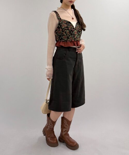 w closet(ダブルクローゼット)の「【セットアップ対応】ゴブランビスチェ(その他トップス・レディース・ベージュ/ブラック・FREE)」の15枚目の写真