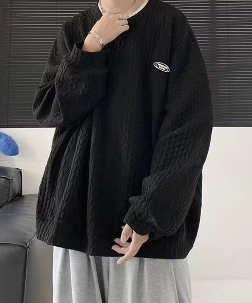 KELVIN(ケルヴァン)の「Emboss Wave Sweat エンボスウェーブスウェット(スウェット・メンズ・ホワイト/ブラック・LARGE/MEDIUM)」の4枚目の写真