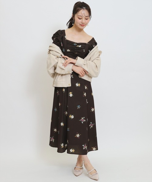 WILLSELECTION(ウィルセレクション)の「フローラルベリープリントギャザースリーブワンピース(ワンピース・レディース・ブラウン/ホワイト/ピンク・FREE)」の22枚目の写真