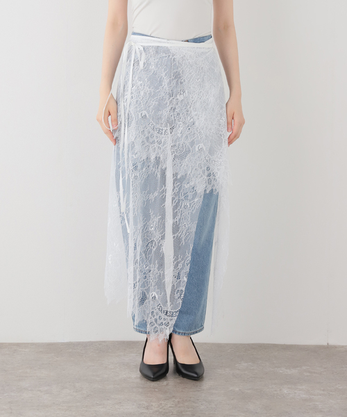 EDIT. FOR LULU(エディットフォールル)の「【HELLA/ヘラ】 2way Layered Lace Wrap Skirt(スカート・レディース・ホワイト・FREE)」の5枚目の写真