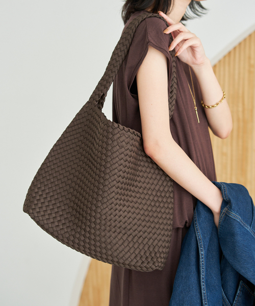 SLOBE IENA(スローブイエナ)の「SLOBE イントレチャートトートバッグL(トートバッグ・レディース・ベージュ系その他/ブラウン・FREE)」の6枚目の写真