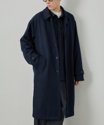 【EASENCE】<DAILY REFINEDシリーズ>ウーリッシュツイル Aライン ステンカラーコート / イージーケア・UV