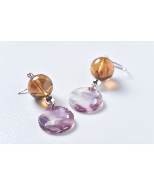 tone（トーン）の「【Astyle】marbleステンレスピアス(MA)（ピアス（両耳用）・レディース・シルバー・FREE）」の3枚目の写真