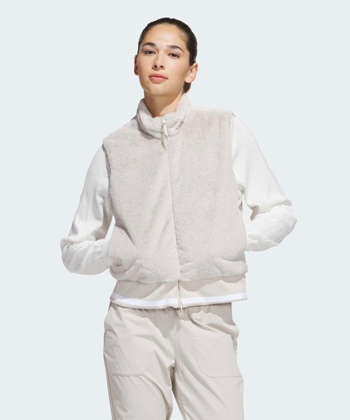 adidas(アディダス)の「リバーシブル フリース フルジップベスト【adidas Golf/アディダスゴルフ】(ダウンベスト・レディース・ホワイト・X-SMALL/XX-LARGE/LARGE/MEDIUM/SMALL/X-LARGE)」の1枚目の写真