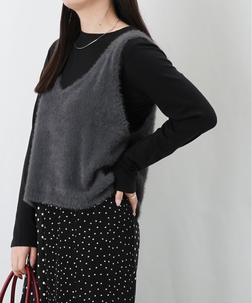 LUCA/LADY LUCK LUCA(ルカ/レディラックルカ)の「LC/LLL もちもちフライスインナーT(Tシャツ/カットソー・レディース・グレー/オフホワイト/テラコッタ/ブラック・FREE)」の3枚目の写真
