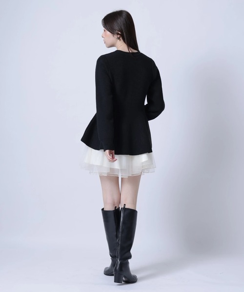 Rirandture(リランドチュール)の「ペプラムニット×チュールスカートセット(ワンピース・レディース・オフホワイト/モカ/ブラック・1/2)」の16枚目の写真