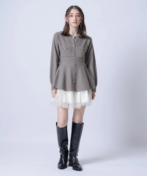 Rirandture(リランドチュール)の「ペプラムニット×チュールスカートセット(ワンピース・レディース・オフホワイト/モカ/ブラック・1/2)」の22枚目の写真