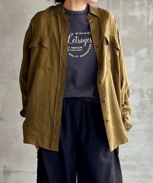 Letroyes(ルトロワ)の「<Letroyes> LOGO LONG SLEEVE T / ロゴロングスリーブT(Tシャツ/カットソー・レディース・ホワイト/チャコールグレー・2/1)」の4枚目の写真