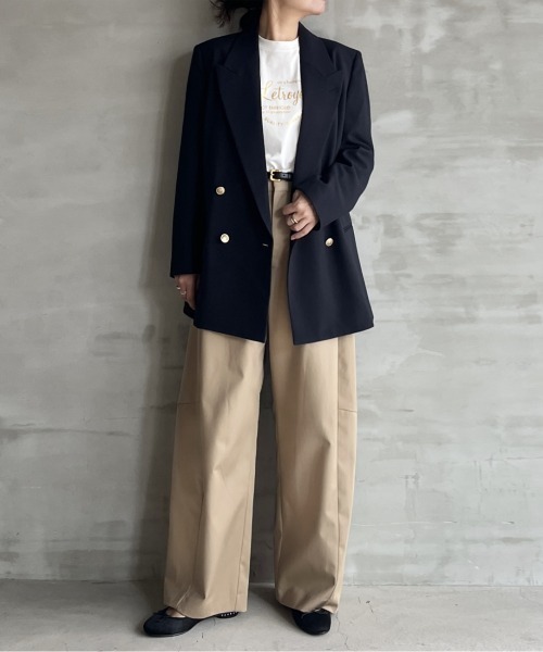 Letroyes(ルトロワ)の「<Letroyes> LOGO LONG SLEEVE T / ロゴロングスリーブT(Tシャツ/カットソー・レディース・ホワイト/チャコールグレー・2/1)」の7枚目の写真