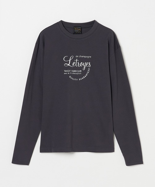 Letroyes(ルトロワ)の「<Letroyes> LOGO LONG SLEEVE T / ロゴロングスリーブT(Tシャツ/カットソー・レディース・ホワイト/チャコールグレー・2/1)」の9枚目の写真