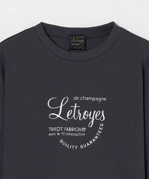 Letroyes(ルトロワ)の「<Letroyes> LOGO LONG SLEEVE T / ロゴロングスリーブT(Tシャツ/カットソー・レディース・ホワイト/チャコールグレー・2/1)」の11枚目の写真
