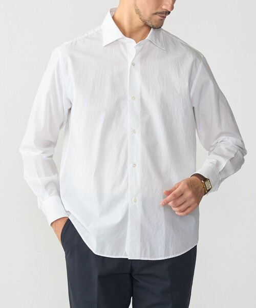 SHIPS（シップス）の「MADE IN JAPAN SMOOTH TEX ワイドカラー ワッシャー シャツ（シャツ/ブラウス・メンズ・ホワイト/ライトブルー/ライトブラウン・SMALL/MEDIUM/LARGE/X-LARGE）」の2枚目の写真