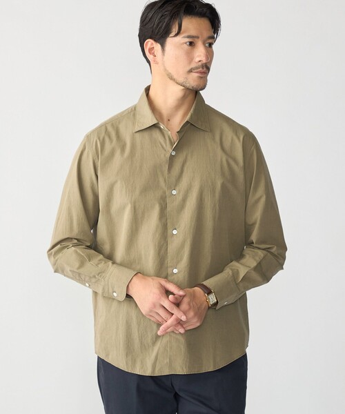 SHIPS（シップス）の「MADE IN JAPAN SMOOTH TEX ワイドカラー ワッシャー シャツ（シャツ/ブラウス・メンズ・ホワイト/ライトブルー/ライトブラウン・SMALL/MEDIUM/LARGE/X-LARGE）」の4枚目の写真
