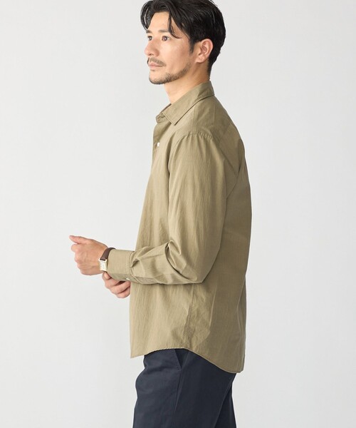 SHIPS（シップス）の「MADE IN JAPAN SMOOTH TEX ワイドカラー ワッシャー シャツ（シャツ/ブラウス・メンズ・ホワイト/ライトブルー/ライトブラウン・SMALL/MEDIUM/LARGE/X-LARGE）」の5枚目の写真
