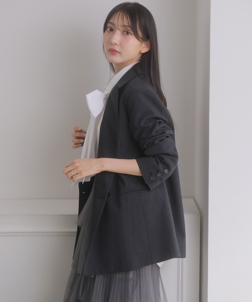 NOELA(ノエラ)の「ダブルブレストジャケット(テーラードジャケット・レディース・チャコール/ブラウン/ネイビー・S/M)」の5枚目の写真