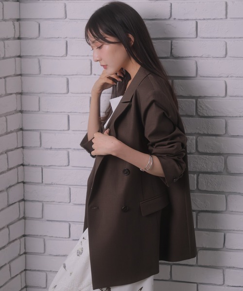 NOELA(ノエラ)の「ダブルブレストジャケット(テーラードジャケット・レディース・チャコール/ブラウン/ネイビー・S/M)」の11枚目の写真