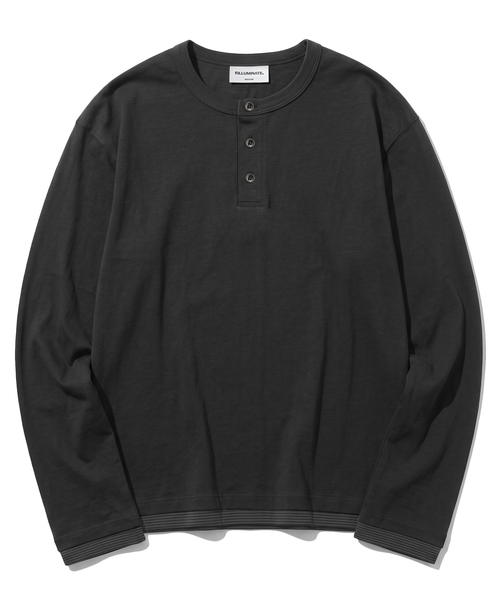 F.ILLUMINATE(フィルミネイト)の「レイヤードヘンリーネックロングスリーブ-3Color(Tシャツ/カットソー・メンズ・グレー/チャコール/ブラック・MEDIUM/SMALL/LARGE)」の2枚目の写真