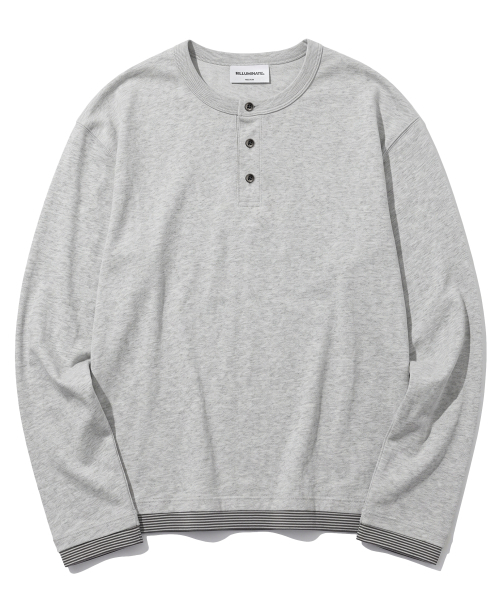 F.ILLUMINATE(フィルミネイト)の「レイヤードヘンリーネックロングスリーブ-3Color(Tシャツ/カットソー・メンズ・グレー/チャコール/ブラック・MEDIUM/SMALL/LARGE)」の4枚目の写真