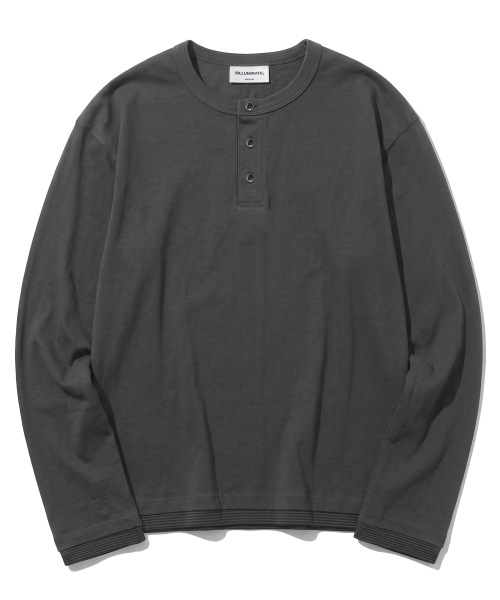 F.ILLUMINATE(フィルミネイト)の「レイヤードヘンリーネックロングスリーブ-3Color(Tシャツ/カットソー・メンズ・グレー/チャコール/ブラック・MEDIUM/SMALL/LARGE)」の6枚目の写真