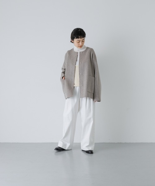 かぐれ(カグレ)の「ウールノーカラージャケット(ノーカラージャケット・レディース・グレー系その他/ブラック・FREE)」の8枚目の写真