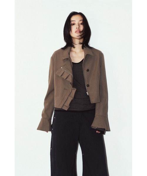 Knuth Marf(クヌースマーフ)の「2way cropped frill jacket(その他アウター・レディース・ブラック/ベージュ・FREE)」の19枚目の写真