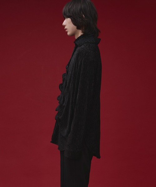 Ellno Loset(エルノロゼット)の「【SEME】lame velours tuck shirt with tie(シャツ/ブラウス・メンズ・パープル/ブラック・MEDIUM/SMALL/LARGE)」の18枚目の写真