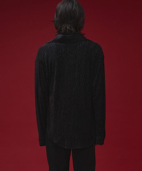 Ellno Loset(エルノロゼット)の「【SEME】lame velours tuck shirt with tie(シャツ/ブラウス・メンズ・パープル/ブラック・MEDIUM/SMALL/LARGE)」の19枚目の写真