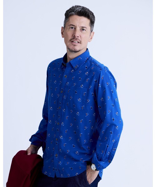 DoCLASSE（ ドゥクラッセ）の「・両面起毛 上品フランネルシャツ長袖（シャツ/ブラウス・メンズ・ブラウン/ブルー/パープル/ブラウン系1/イエロー/ネイビー・XXL/M/L/XL）」の4枚目の写真