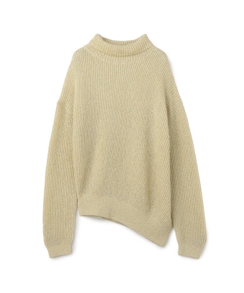 BACCA(バッカ)の「【WEB先行予約】モヘヤラメ オフタートルネックプルオーバー(ニット/セーター・レディース・ベージュ/ブルーグレー・S)」の2枚目の写真