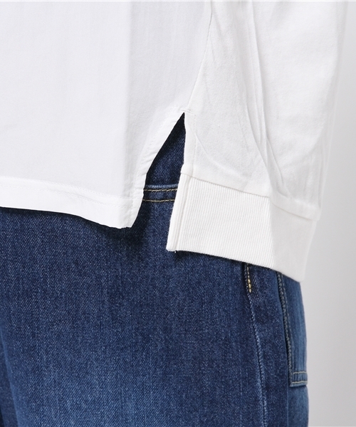 REAL CUBE（リアルキューブ）の「Blanchechou フロント切替えVネックトップス（Tシャツ/カットソー・レディース・カーキ/ライトグレー/オフホワイト・M）」の11枚目の写真