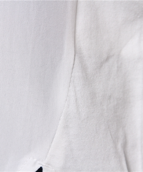 REAL CUBE（リアルキューブ）の「Blanchechou フロント切替えVネックトップス（Tシャツ/カットソー・レディース・カーキ/ライトグレー/オフホワイト・M）」の12枚目の写真