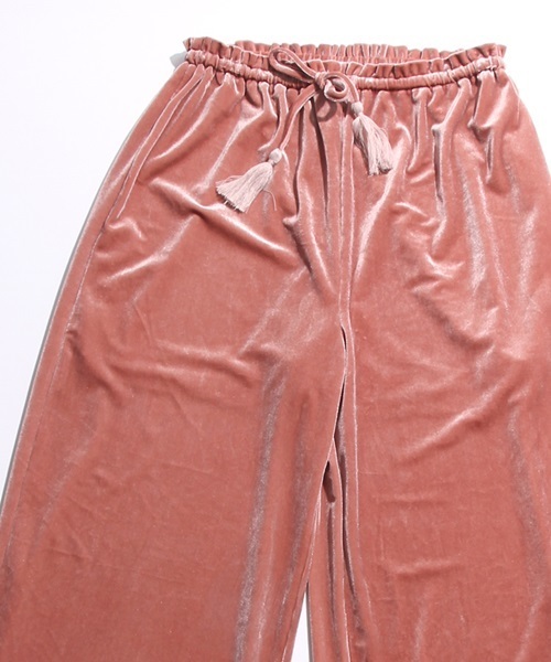 WEGO（ウィゴー）の「WEGO/ベロアワイドパンツ（その他パンツ・レディース・ネイビー/ブラック/ピンク/ライトパープル/ダークブラウン/ベージュ/ワイン/ライトピンク/ライトベージュ・FREE）」の16枚目の写真