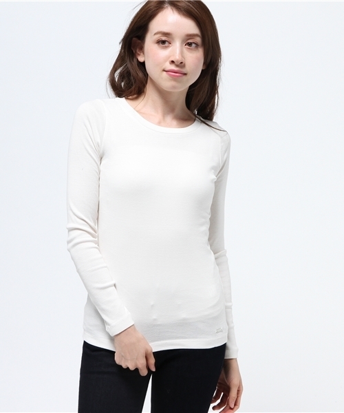 MOUSSY（マウジー）の「BASIC LONG SLEEVE TEE（Tシャツ/カットソー・レディース・ブラック/ホワイト/ブラウン/ネイビー・1/2）」の13枚目の写真