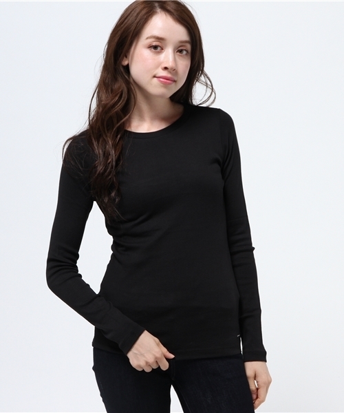 MOUSSY（マウジー）の「BASIC LONG SLEEVE TEE（Tシャツ/カットソー・レディース・ブラック/ホワイト/ブラウン/ネイビー・1/2）」の14枚目の写真