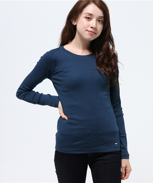 MOUSSY（マウジー）の「BASIC LONG SLEEVE TEE（Tシャツ/カットソー・レディース・ブラック/ホワイト/ブラウン/ネイビー・1/2）」の16枚目の写真